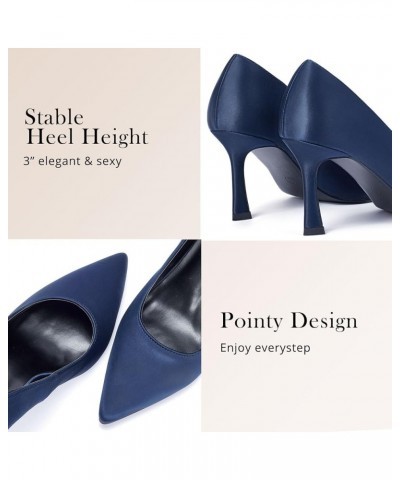 High Heels Pumps for Women Closed Toe Stillettos Heel Sexy Pointy Party Prom Dress Pump Shoes Navy Blue $23.46 Pumps