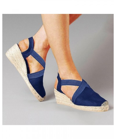 Platform Women Wedge Sneakers Platform Sneakers For Women Sparkly Sandals Heeled Sandals Comfortable Women Sandals For Blue-h...