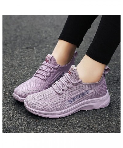 Women Walking Sneakers Athletic Training Shoes Lace Up Canvas Sneakers Womens Running Sneakers D-purple $18.58 Loafers & Slip...