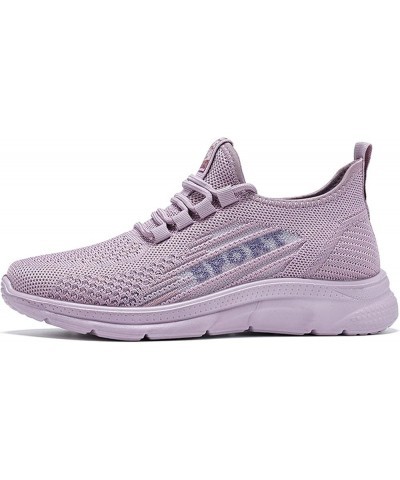 Women Walking Sneakers Athletic Training Shoes Lace Up Canvas Sneakers Womens Running Sneakers D-purple $18.58 Loafers & Slip...