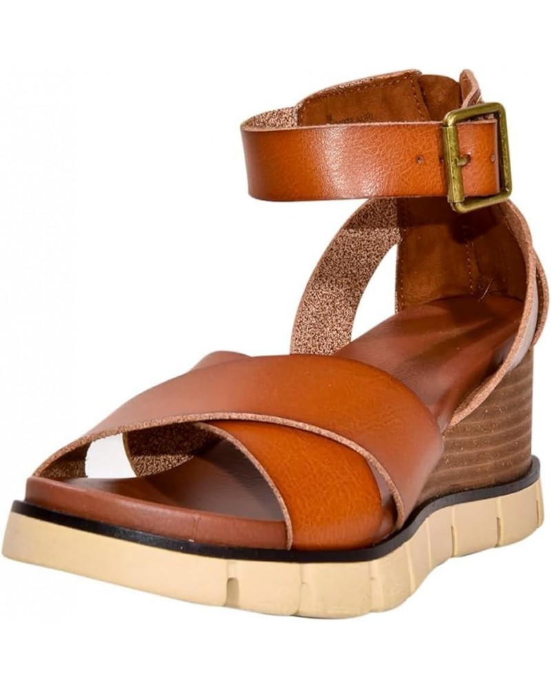 Womens Lauri Athletic Sandals Casual Mid Heel 2-3" - Black Cognac $29.13 Sandals