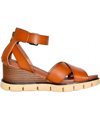 Womens Lauri Athletic Sandals Casual Mid Heel 2-3" - Black Cognac $29.13 Sandals