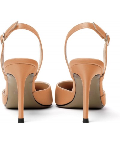 Women's High Heels Slingback D'Orsay Summer Sandals Pointed Toe Comfy Stilettos Dress Shoes Beige $30.09 Sandals