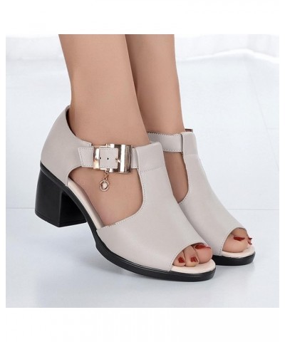 2024 chunky wedge sandals for women,Fish Mouth Adjustable Ankle Buckle Orthopedic Arch Support dressy heels Sandals 01_grey $...