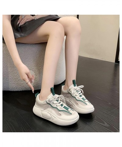 Women's Fashion Color Matching Platform Sports Shoes Comfortable Breathable Mesh Sneaker Lace up Casual Varied Tennis Walking...