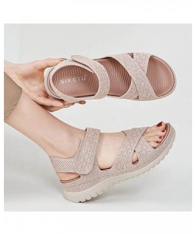 Women's Espadrille Shoes Yoga Foam Orthotic Sandal Elastic Strappy String Flat Casual Summer Bohemian Slide 186-zoxro-i-pink ...