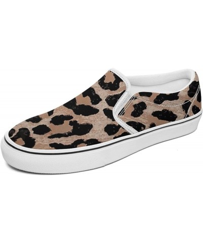 Seamless White Flowers Pattern Women's and Man's Slip on Canvas Non Slip Shoes for Women Skate Sneakers (Slip-On) Cheetah Leo...