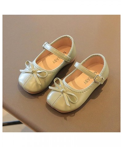 Girls High Heels Summer and Autumn Girls Boots Cute Flat Solid Color Bow Buckle Casual and Comfortable Girls (Green, 29) Gree...