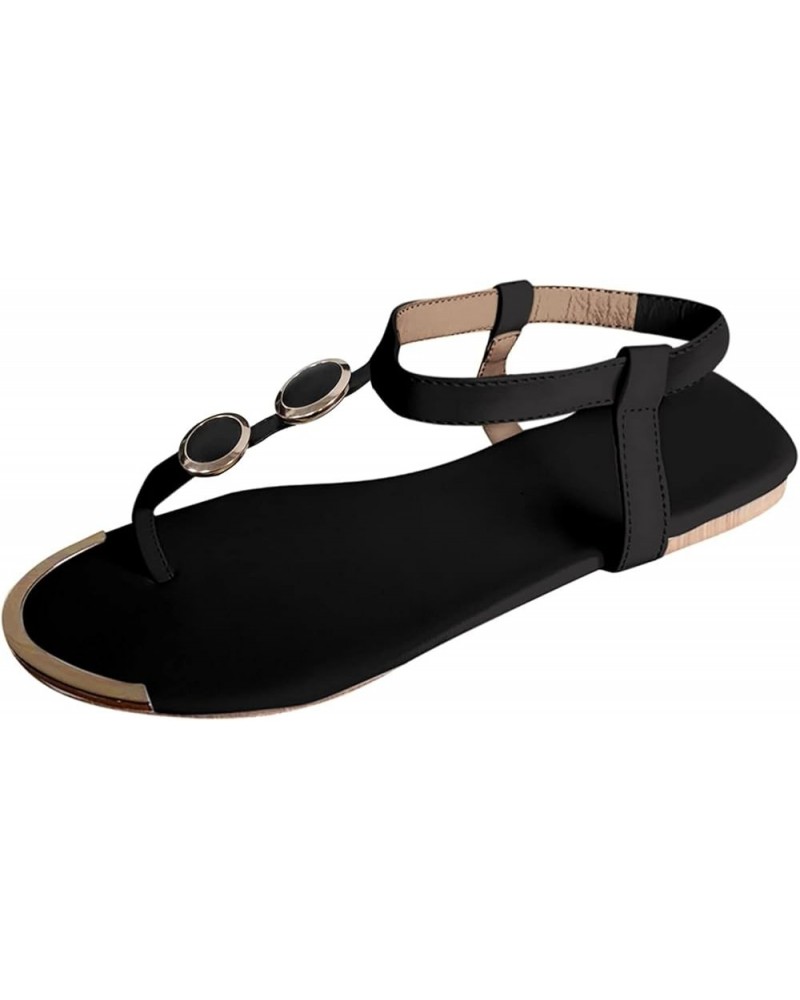 Womens Espadrilles Sandals Ankle Buckle Strap Women's Platform Wedge Sandals Summer Studded Open Toe Sandals A6-black $15.36 ...