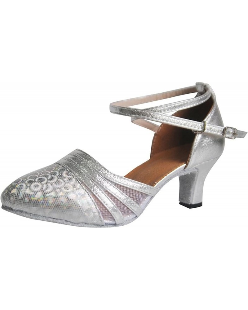 Women's Professional Latin Dance Shoes Satin Salsa Ballroom Wedding Performance Sparkly dance Dancing Shoes Silver $17.99 Ath...