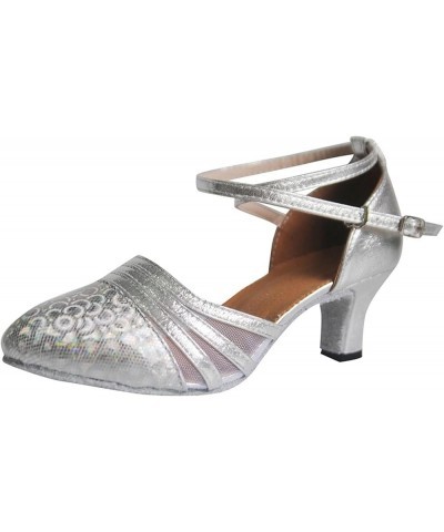 Women's Professional Latin Dance Shoes Satin Salsa Ballroom Wedding Performance Sparkly dance Dancing Shoes Silver $17.99 Ath...