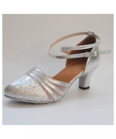 Women's Professional Latin Dance Shoes Satin Salsa Ballroom Wedding Performance Sparkly dance Dancing Shoes Silver $17.99 Ath...