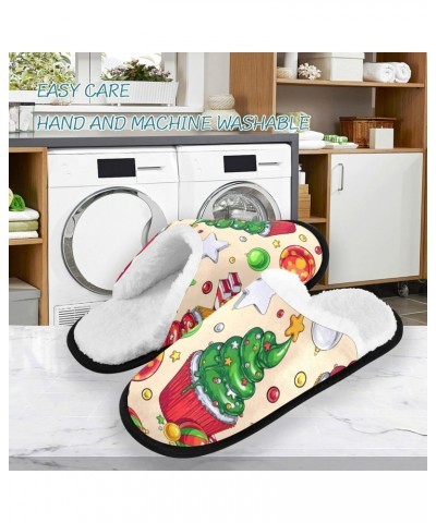 Graphic Christmas New Year Spa Slippers Christmas Desserts House Slippers Memory Foam Slippers Indoor Outdoor Home Shoes M fo...