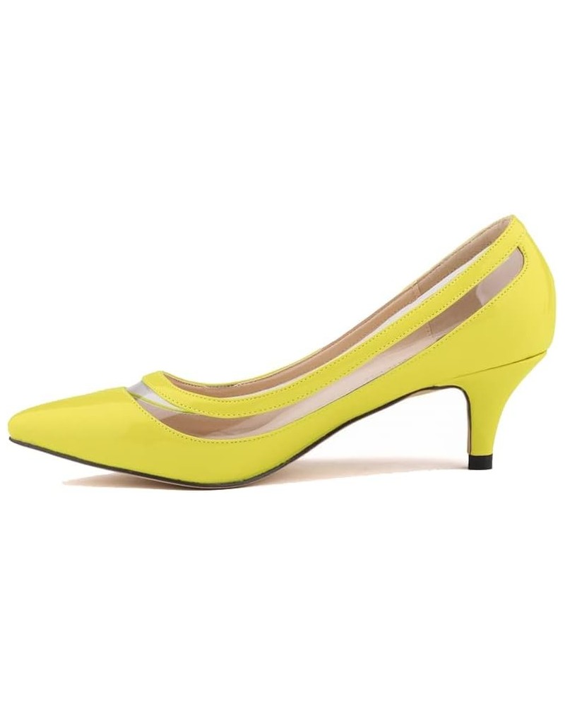 Women's Fashion Pumps Formal PU Pointed Toe Thin Heels Candy Solid Transparent Heeled Office Slip-on Dress Heels Fluorescent ...