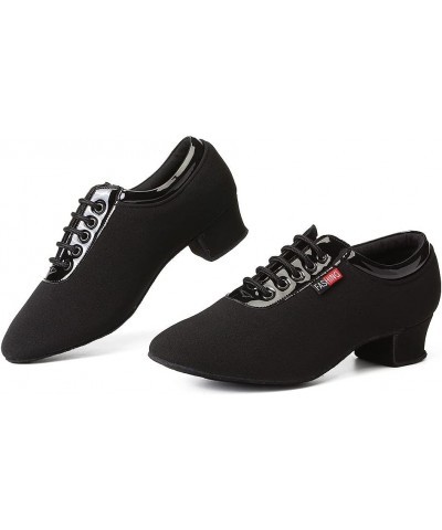 Men&Women Ballroom Dance Shoes Lace-up Closed Toe Latin Modern Performance Dance Practice Teaching Shoes,Model KCNJ Lhd601-bl...