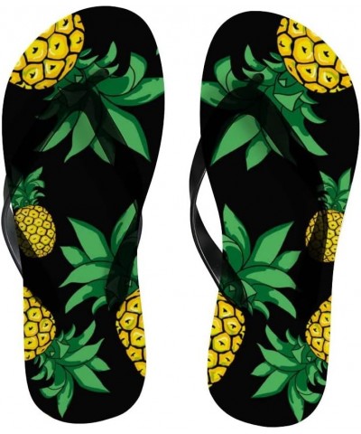 Flip Flops for Women Girls Yellow Pineapple Summer Casual Thong Slippers Slide Flat Sandals for Beach $14.10 Slippers