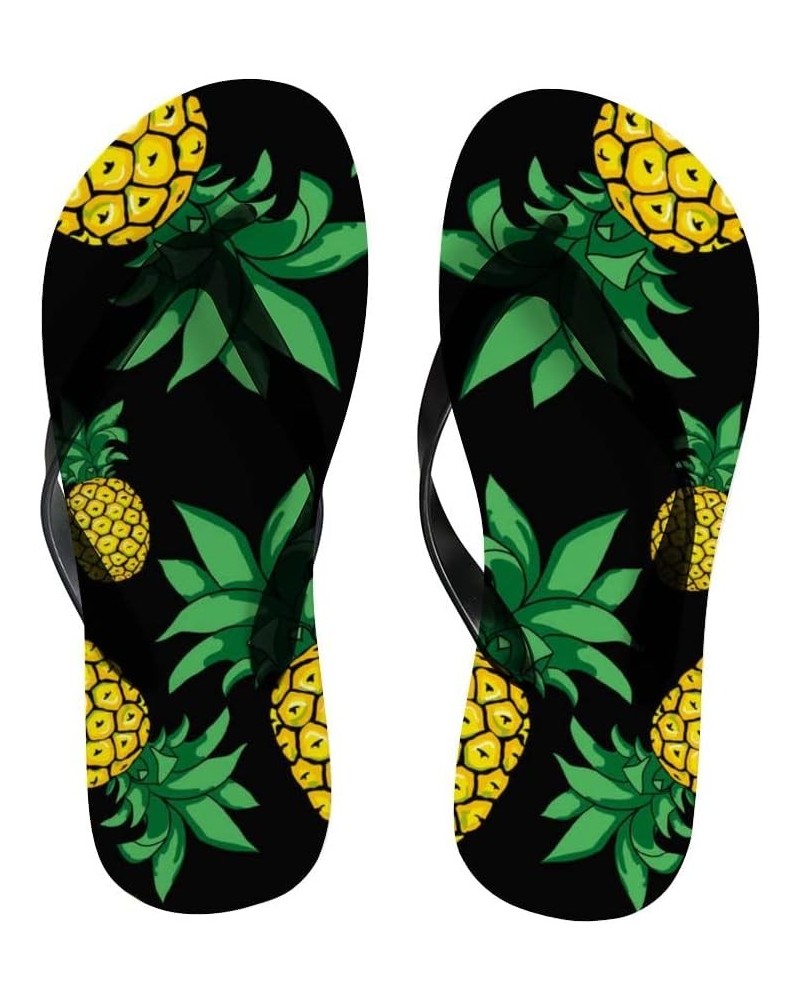 Flip Flops for Women Girls Yellow Pineapple Summer Casual Thong Slippers Slide Flat Sandals for Beach $14.10 Slippers