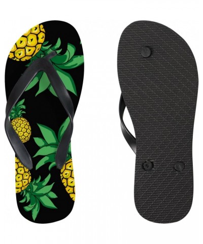 Flip Flops for Women Girls Yellow Pineapple Summer Casual Thong Slippers Slide Flat Sandals for Beach $14.10 Slippers