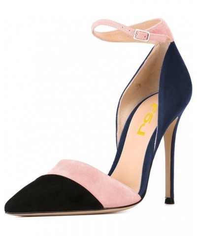 Women Ankle Strap High Heels D'Orsay Pumps Pointed Toe Stiletto Fashion Dress Shoe Size 4-15 US Navy Hot Pink $38.53 Pumps