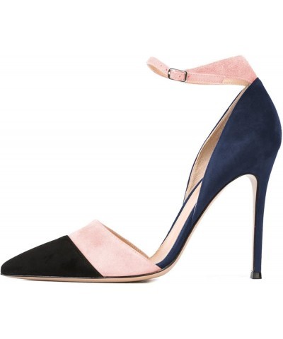 Women Ankle Strap High Heels D'Orsay Pumps Pointed Toe Stiletto Fashion Dress Shoe Size 4-15 US Navy Hot Pink $38.53 Pumps