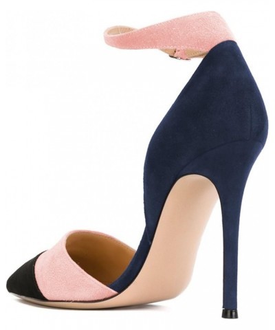 Women Ankle Strap High Heels D'Orsay Pumps Pointed Toe Stiletto Fashion Dress Shoe Size 4-15 US Navy Hot Pink $38.53 Pumps