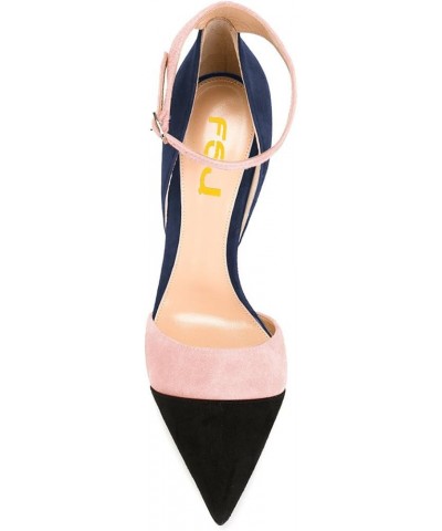 Women Ankle Strap High Heels D'Orsay Pumps Pointed Toe Stiletto Fashion Dress Shoe Size 4-15 US Navy Hot Pink $38.53 Pumps