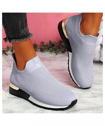 Gym Shoes For Women Workout Memory Foam Slip On Walking Shoes Casual Comfort Fashion Tennis Running Sneakers Grey $14.34 Fash...