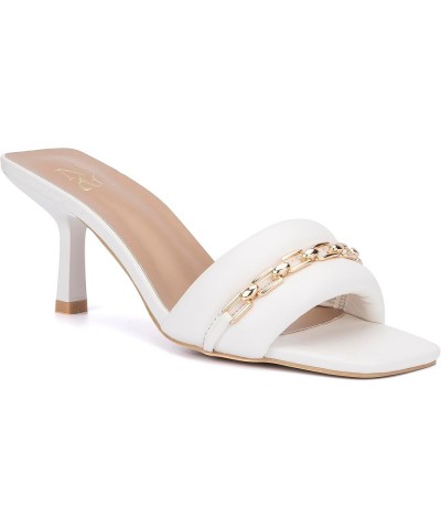 New York & Company Women's Blasie featuring a chain that creates a sleek and glamorous look White $26.49 Mules & Clogs