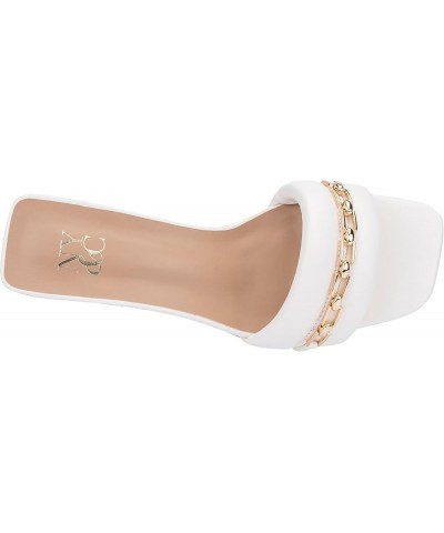 New York & Company Women's Blasie featuring a chain that creates a sleek and glamorous look White $26.49 Mules & Clogs