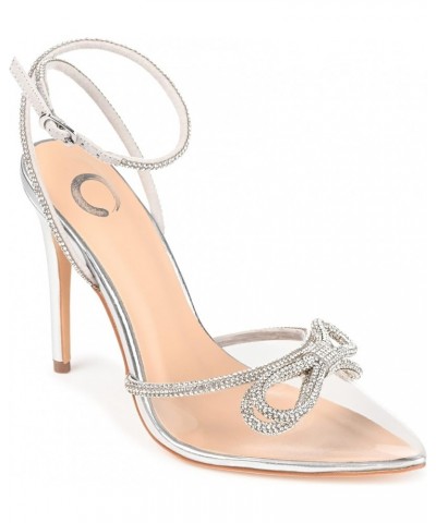 Womens Gracia Buckle High Stiletto Pointed Toe Pumps Clear $22.00 Pumps