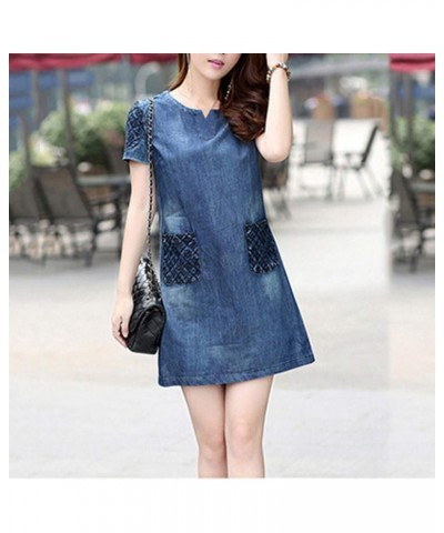 Long Sleeved Floral Women Cowboy Denim Elegant Dress Casual Women's Dress Striped Midi Dress Blue- Dress for Women 2024 $12.9...