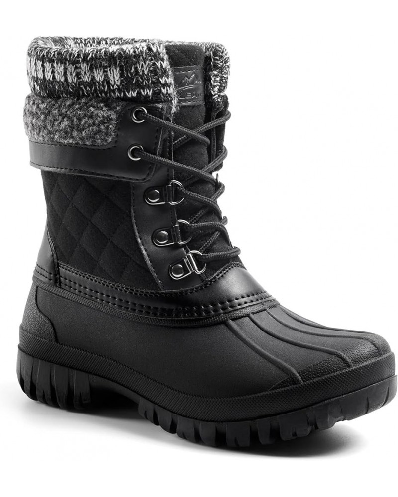 Womens Winter Snow Boots | Waterproof Shell | Duck Boots Black $29.67 Outdoor Shoes