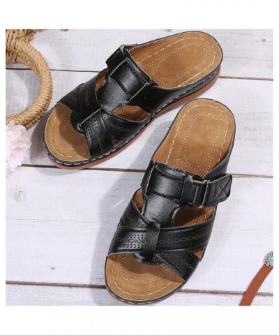 Orthopedic Sandals For Women Elegant Orthotic Flips Flops Arch Support Slides for Flat feet Plantar Fasciitis Black $7.07 Ath...