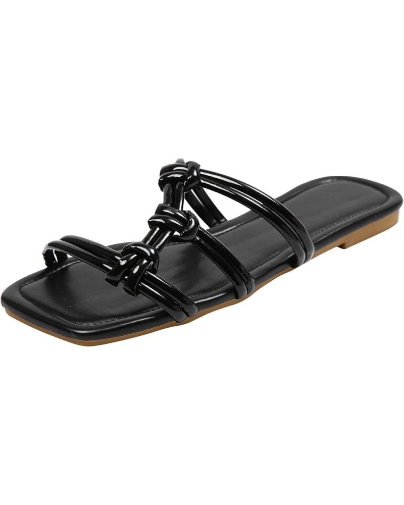 lace up sandals, Fashion Spring And Summer Casual Women's Sandals Flip Flops Flat Beach Slippers Z 03-black $16.19 Sandals