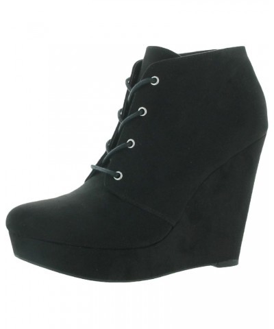 Womens Aheela Faux Suede Ankle Wedge Boots Black 5 Medium (B,M) $27.88 Boots