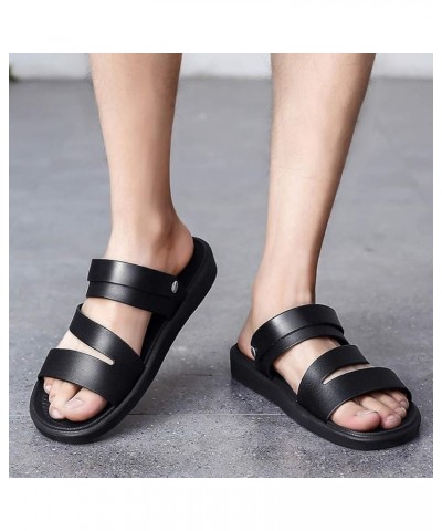 Flip Flops For Women Size 10 Slippers Women Sandals Comfortable Black Slides For Women Slingback Flats Beach Black-e $14.15 S...