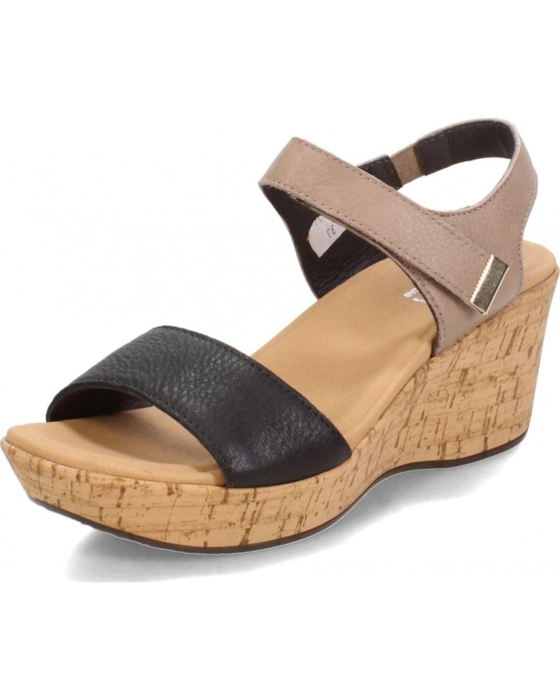 Women's Summer Wedge Soft Black Leather/Soft Stone Leather 41 $76.98 Sandals