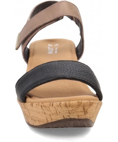 Women's Summer Wedge Soft Black Leather/Soft Stone Leather 41 $76.98 Sandals