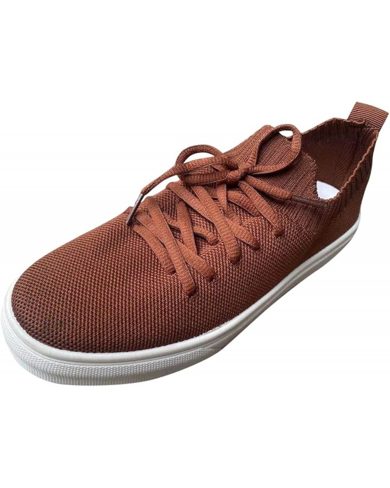 Breathable Running Shoes Breathable Mesh Sneaker Low Top Casual Walking Shoes Womens Summer Trainers Brown-c $20.70 Athletic ...