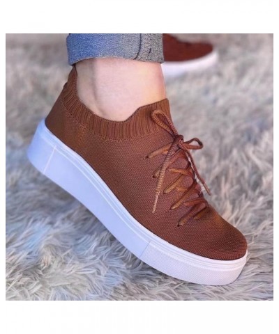 Breathable Running Shoes Breathable Mesh Sneaker Low Top Casual Walking Shoes Womens Summer Trainers Brown-c $20.70 Athletic ...