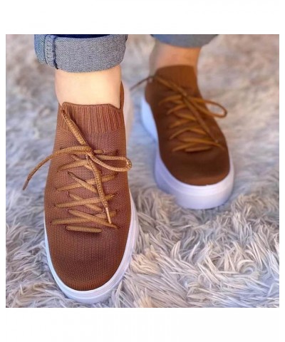 Breathable Running Shoes Breathable Mesh Sneaker Low Top Casual Walking Shoes Womens Summer Trainers Brown-c $20.70 Athletic ...