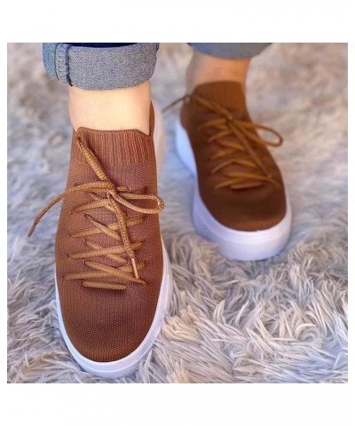 Breathable Running Shoes Breathable Mesh Sneaker Low Top Casual Walking Shoes Womens Summer Trainers Brown-c $20.70 Athletic ...