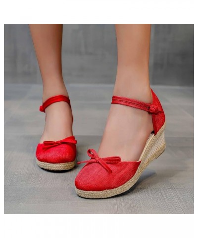 Deadlift Platform Slip On Wedges For Women Size 5 Platform Women Sandals Men Sandals Heeled Sandals For Women Beach Wo E-red ...