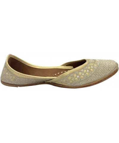 Women's Punjabi Juttis for Women Handmade Sandals Zari Soft Flat Ethnic Shoes Indian Gold Traditional Jootis $19.35 Sandals