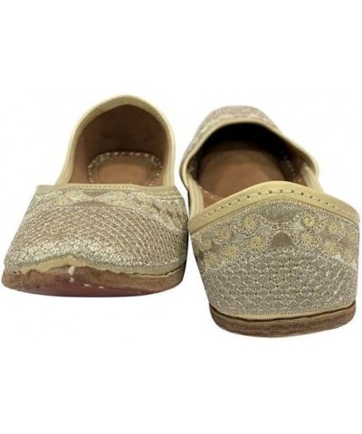 Women's Punjabi Juttis for Women Handmade Sandals Zari Soft Flat Ethnic Shoes Indian Gold Traditional Jootis $19.35 Sandals