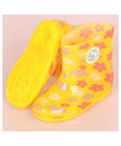 Toddler Boys Girls Short Rain Boots Animal and Flower Cartoon Print Non Slip Soft Bottom for Children Green $13.29 Outdoor Shoes