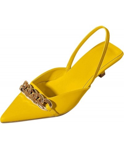 Womens Sandals Ladies Fashion Summer Solid Color Sequin Pointed Thick High Heeled Casual Sandals H33-yellow $16.99 Sandals