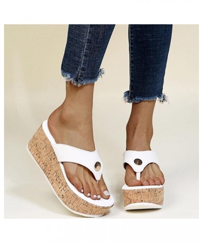 Women's Platform Wedge Sandals Lazy Slip On Flip Flops Clip On Arch Support Soft Soles Casual Beach Thong Slippers lightweigh...