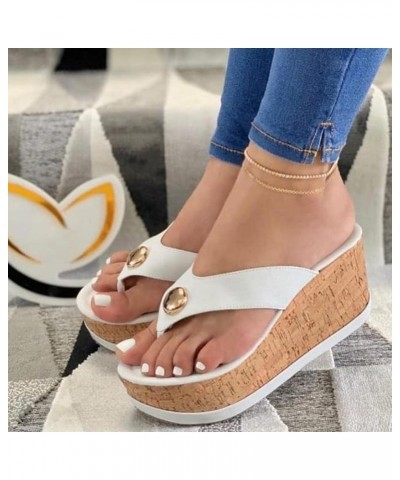 Women's Platform Wedge Sandals Lazy Slip On Flip Flops Clip On Arch Support Soft Soles Casual Beach Thong Slippers lightweigh...