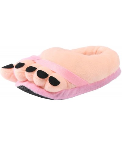 Cartoon Detail Novelty Slippers For Women And Men Warm Cotton Soft Plush Home Womens Slippers Size 12 Wide Pink $8.08 Slippers